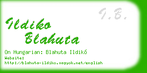 ildiko blahuta business card